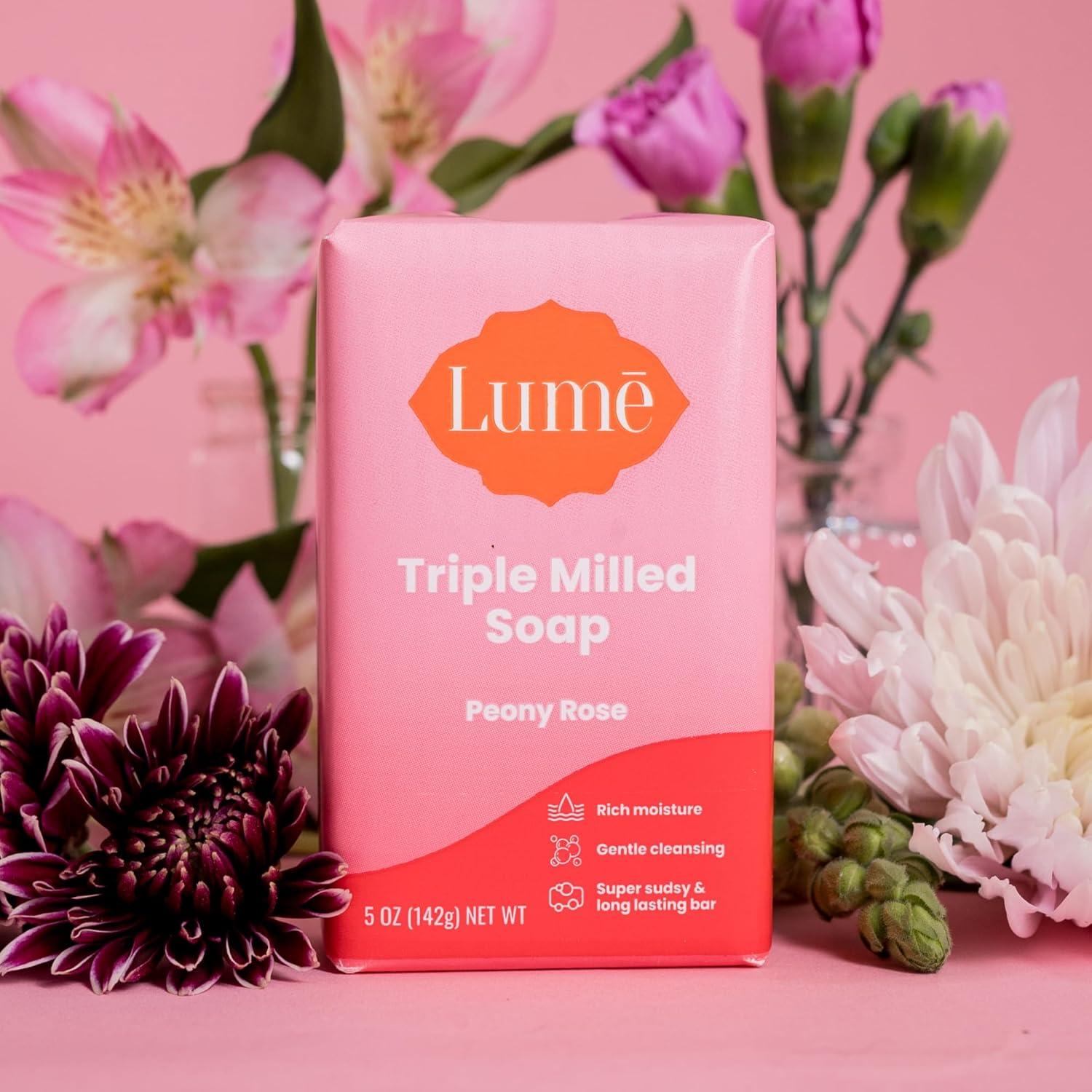 imageLume Triple Milled Bar Soap Rich Moisture amp Gentle Cleansing Paraben Free Phthalate Free Skin Safe 5 ounce Toasted CoconutPeony Rose