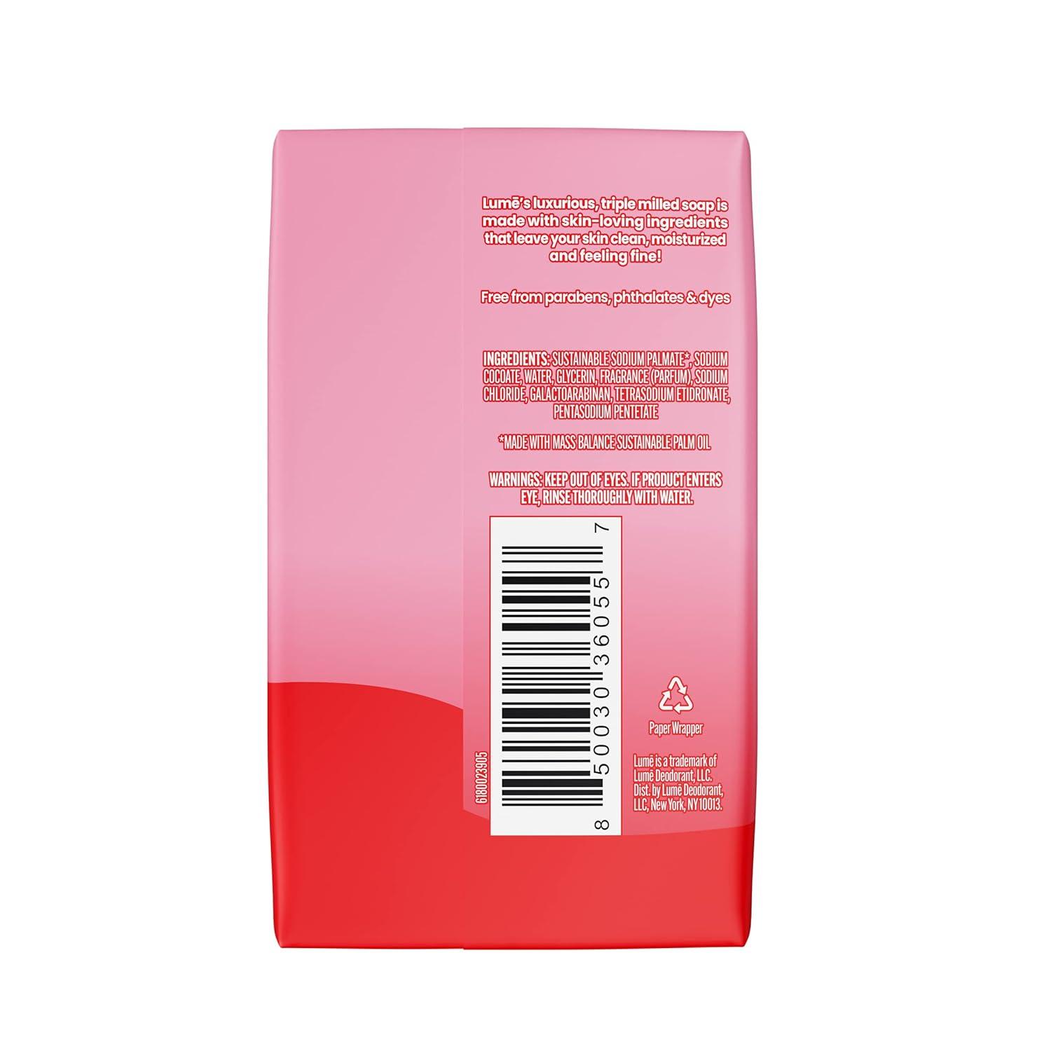 imageLume Triple Milled Bar Soap Rich Moisture amp Gentle Cleansing Paraben Free Phthalate Free Skin Safe 5 ounce Toasted CoconutPeony Rose