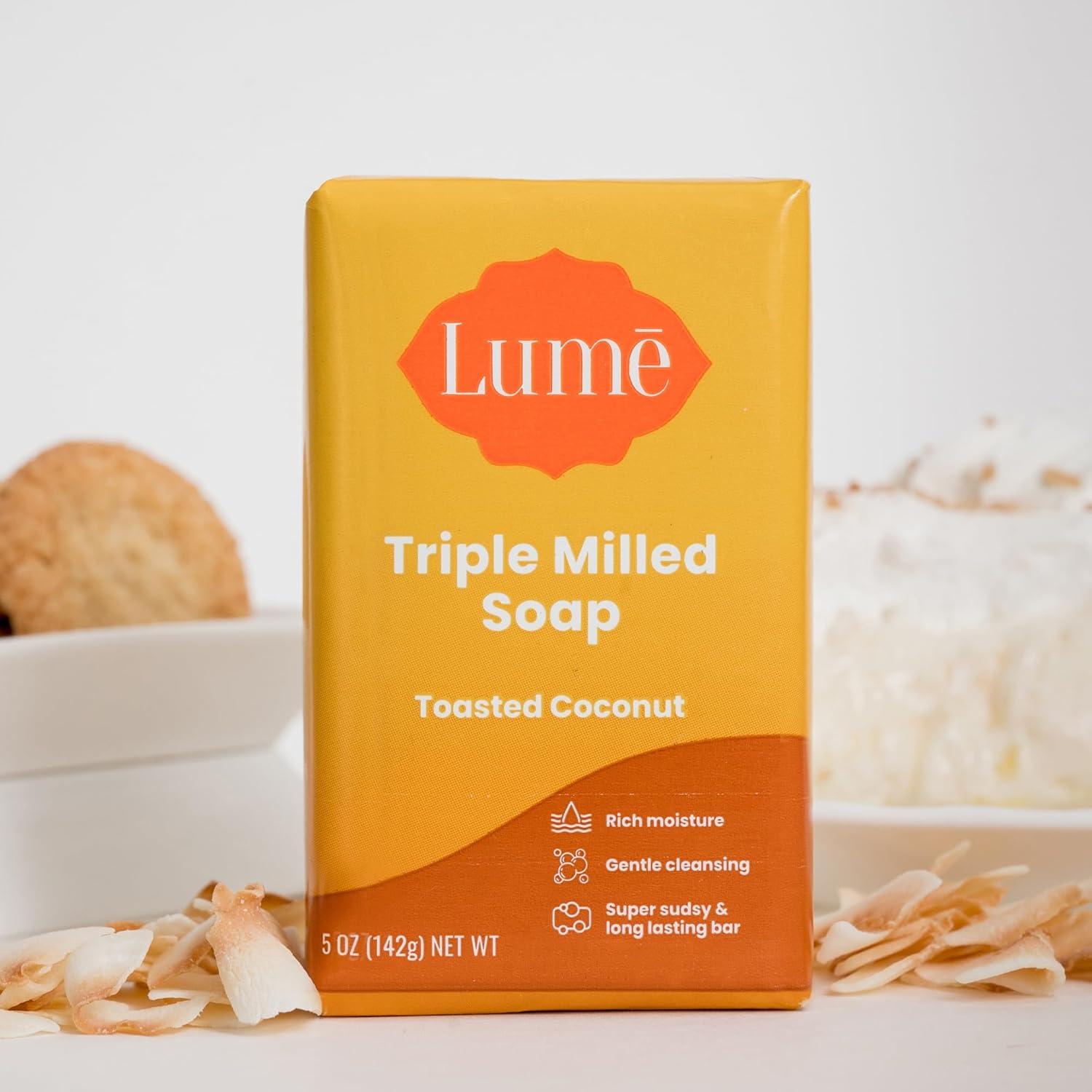 imageLume Triple Milled Bar Soap Rich Moisture amp Gentle Cleansing Paraben Free Phthalate Free Skin Safe 5 ounce Toasted CoconutToasted Coconut