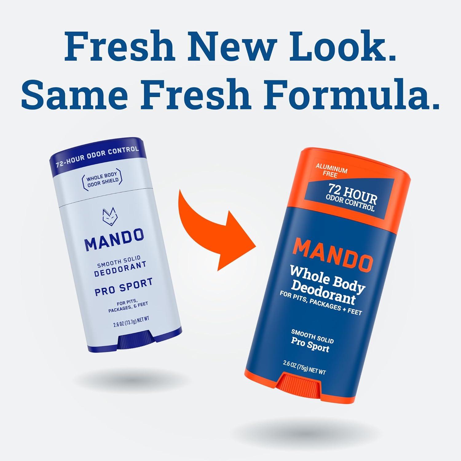 imageMando Bourbon Leather Body Deodorant 72 Hour Odor Control Aluminum Free Baking Soda Free 30 Oz Tube and 26 Oz Solid StickPro Sport