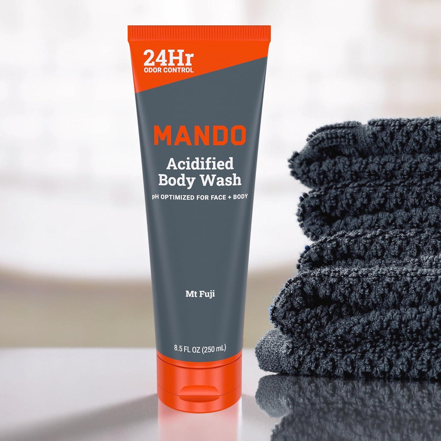 imageMando Odor Shield Body Wash 24 Hour Control Removes Odor Better than Soap SLS and Paraben Free Skin Safe 85 Ounce Pro SportMt Fuji