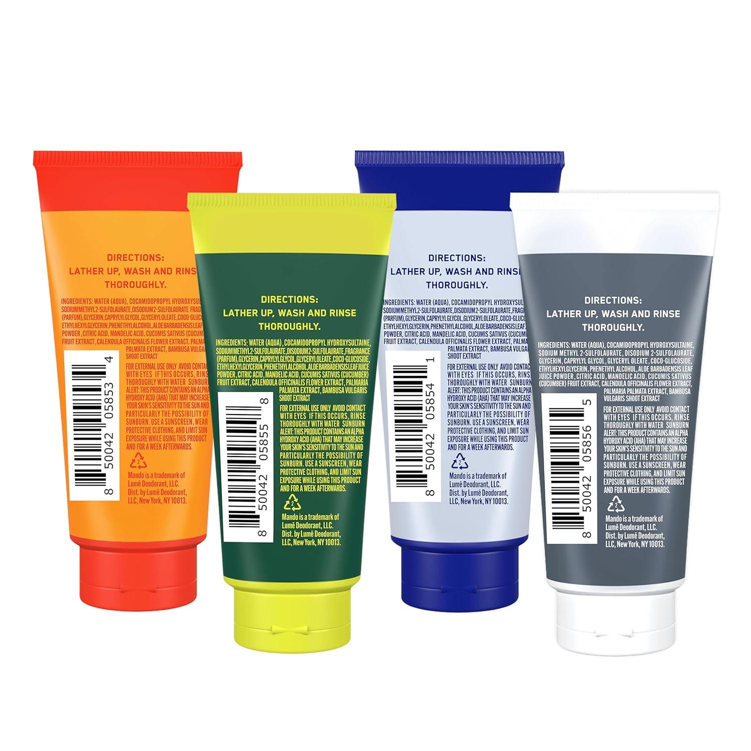 imageMando Odor Shield Body Wash 24 Hour Control Removes Odor Better than Soap SLS and Paraben Free Skin Safe 85 Ounce Pro SportSampler Pack