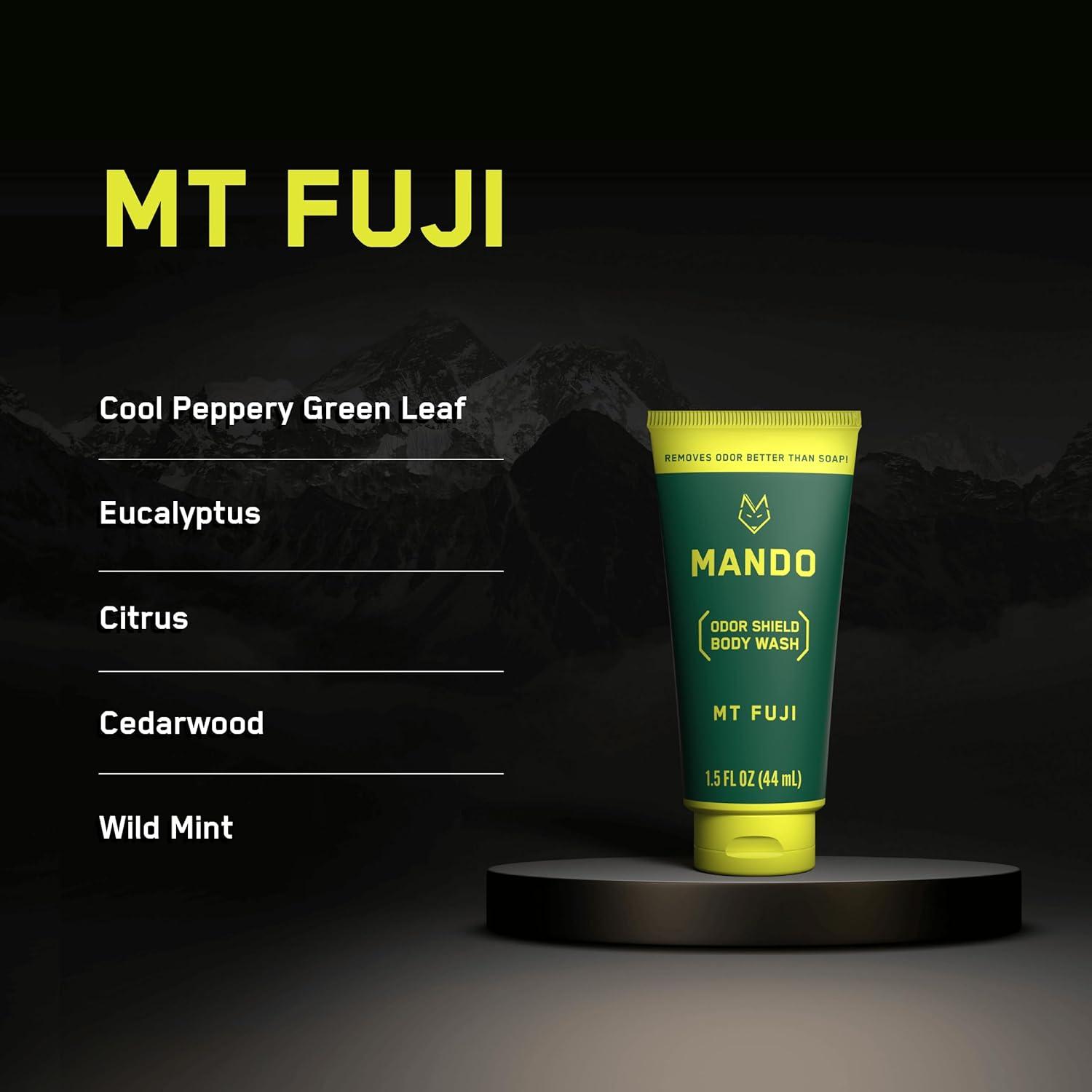 imageMando Odor Shield Body Wash 24 Hour Control Removes Odor Better than Soap SLS and Paraben Free Skin Safe 85 Ounce Pro SportSampler Pack