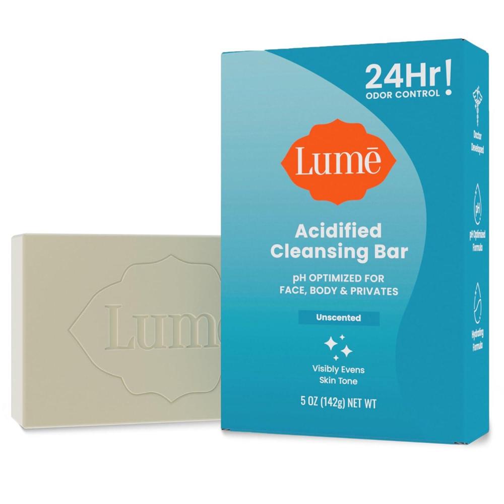 imageLume Acidified Body Cleansing Bar 24 Hour Odor Control Removes Odor Better than Soap Moisturizing Formula Formulated Without SLS orParabens OBGYN Developed 5 ounce Clean TangerineUnscented