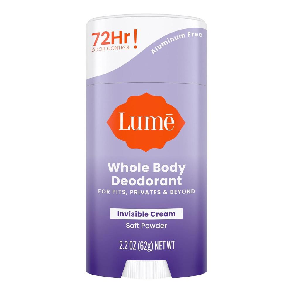imageLume Whole Body Deodorant  Invisible Cream Stick  72 Hour Odor Control  Aluminum Free Baking Soda Free Skin Safe  22 Ounce Lavender SageSoft Powder