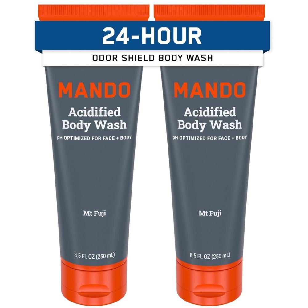 imageMando Odor Shield Body Wash  24 Hour Control  Removes Odor Better than Soap  SLS and Paraben Free Skin Safe  85 Ounce Pro SportMt Fuji