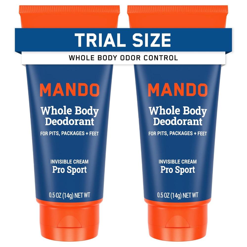 imageMando Whole Body Deodorant For Men  Invisible Cream  72 Hour Odor Control  Aluminum Free Baking Soda Free Skin Safe  3 ounce Pack of 2  Mt FujiPro Sport