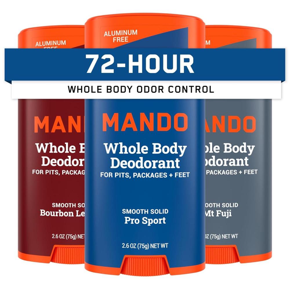 imageMando Whole Body Deodorant For Men  Smooth Solid Stick  72 Hour Odor Control  Aluminum Free Baking Soda Free Skin Safe  26 ounce Pack of 2  Pro SportBourbon Leather  Pro Sport  Mt Fuji