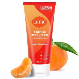 Lume Acidified Body Cream – Smooth Appearance of Rough, Bumpy Skin – Paraben Free, Lanolin Free, Skin Safe – 6 ounce (Clean Tangerine)