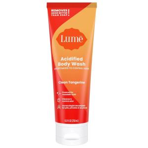 Lume Acidified Body Wash – 24 Hour Odor Control – Removes Odor Better than Soap – Moisturizing Formula – Formulated Without SLS or Parabens – OB/GYN Developed – 8.5 ounce (Pack of 2) (Clean Tangerine)(Clean Tangerine)