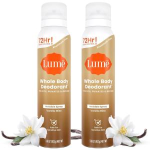Lume Invisible Spray Deodorant For Women – Whole Body Deodorant Spray – 72 Hr Odor Control – Ozone Friendly, Natural Propellant – Aluminum & Baking Soda Free, Skin Loving – 3.6 ounce (Soft Powder)(Vanilla Bliss)