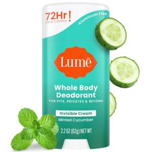 Lume Whole Body Deodorant – Invisible Cream Stick – 72 Hour Odor Control – Aluminum Free, Baking Soda Free, Skin Safe – 2.2 Ounce (Lavender Sage)(Minted Cucumber)