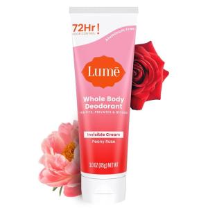 Lume Whole Body Deodorant – Invisible Cream Tube – 72 Hour Odor Control – Aluminum Free, Baking Soda Free, Skin Safe – 3.0 ounce (Pack of 2) (Toasted Coconut)(Peony Rose)