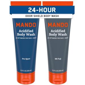 Mando Odor Shield Body Wash – 24 Hour Control – Removes Odor Better than Soap – SLS and Paraben Free, Skin Safe – 8.5 Ounce (Pro Sport)(Pro Sport & Mt Fuji)
