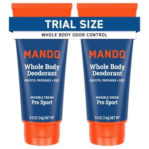 Mando Whole Body Deodorant For Men – Invisible Cream – 72 Hour Odor Control – Aluminum Free, Baking Soda Free, Skin Safe – 3 ounce (Pack of 2) – Mt Fuji(Pro Sport)