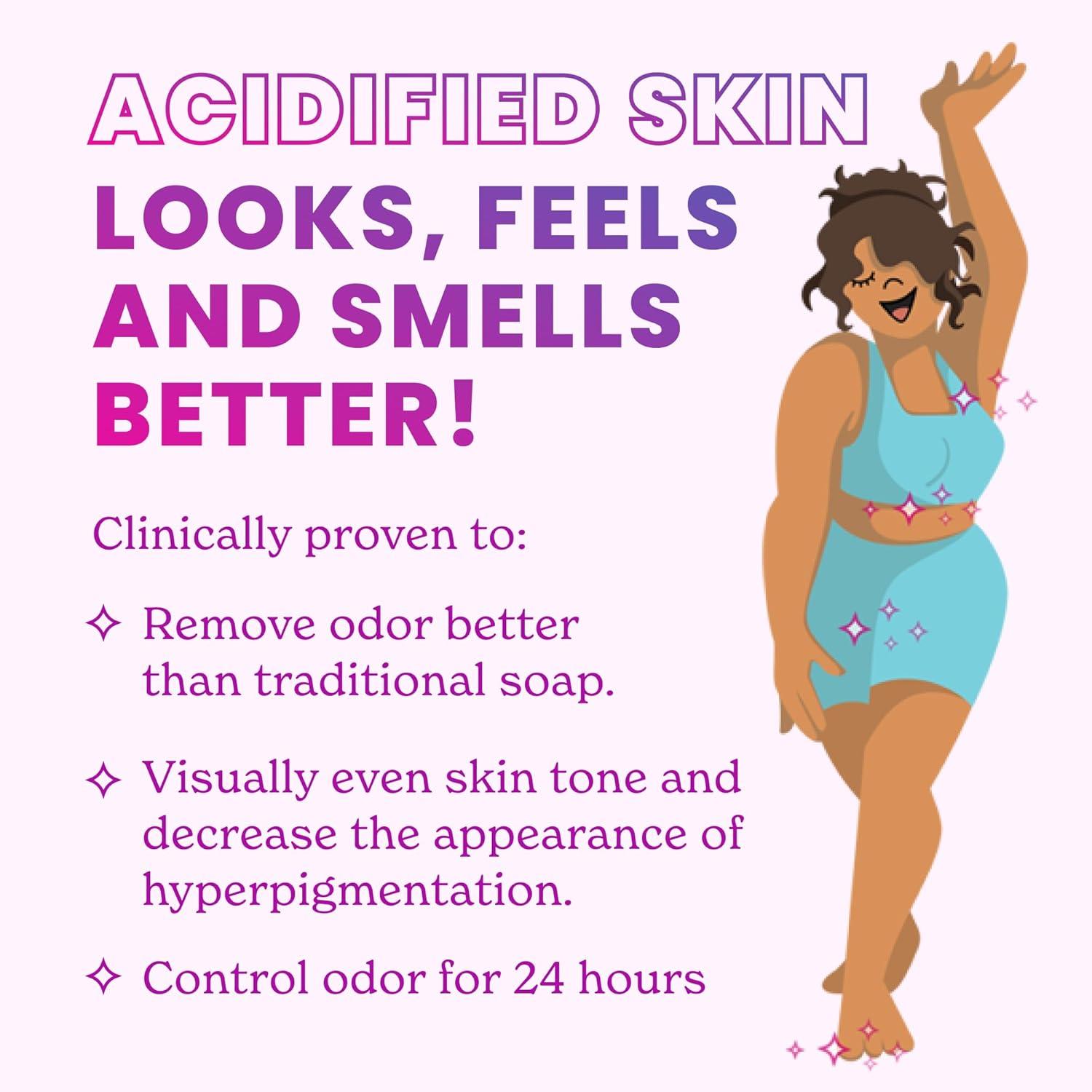 imageLume Acidified Body Wash 24 Hour Odor Control Removes Odor Better than Soap Hydrating Formula Formulated Without SLS or Parabens Safe For Sensitive Skin 85 ounce Soft PowderClean Tangerine Lavender Sage