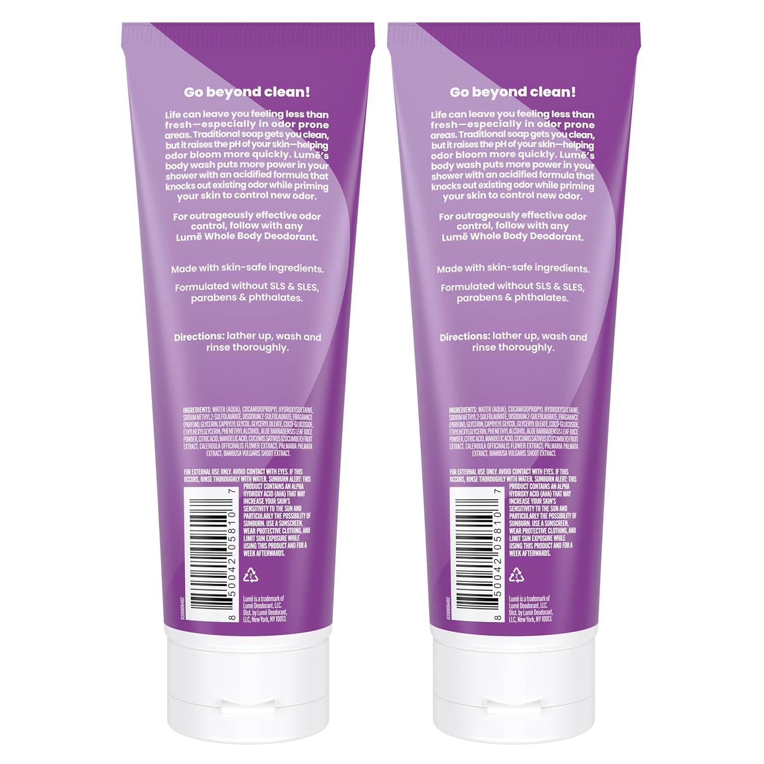 imageLume Acidified Body Wash 24 Hour Odor Control Removes Odor Better than Soap Hydrating Formula Formulated Without SLS or Parabens Safe For Sensitive Skin 85 ounce Soft PowderLavender Sage