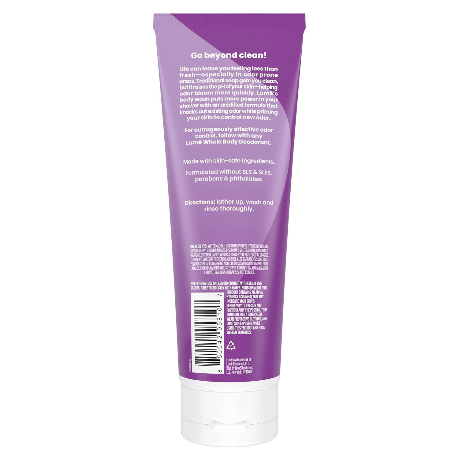 imageLume Acidified Body Wash 24 Hour Odor Control Removes Odor Better than Soap Hydrating Formula Formulated Without SLS or Parabens Safe For Sensitive Skin 85 ounce Soft PowderLavender Sage