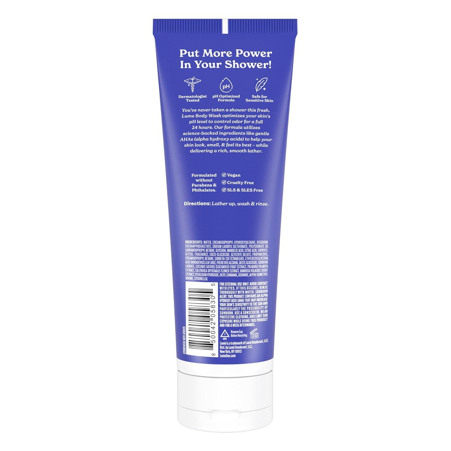 imageLume Acidified Body Wash 24 Hour Odor Control Removes Odor Better than Soap Hydrating Formula Formulated Without SLS or Parabens Safe For Sensitive Skin 85 ounce Soft PowderSoft Powder
