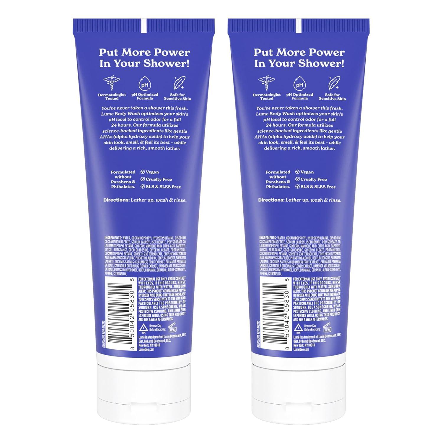 imageLume Acidified Body Wash 24 Hour Odor Control Removes Odor Better than Soap Hydrating Formula Formulated Without SLS or Parabens Safe For Sensitive Skin 85 ounce Soft PowderSoft Powder