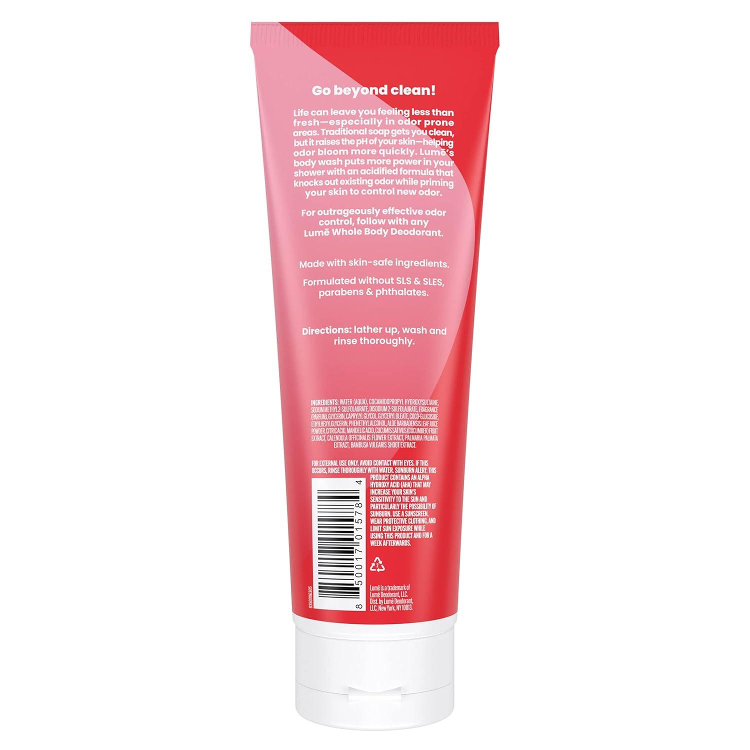 imageLume Acidified Body Wash 24 Hour Odor Control Removes Odor Better than Soap Hydrating Formula Formulated Without SLS or Parabens Safe For Sensitive Skin 85 ounce Soft PowderPeony Rose
