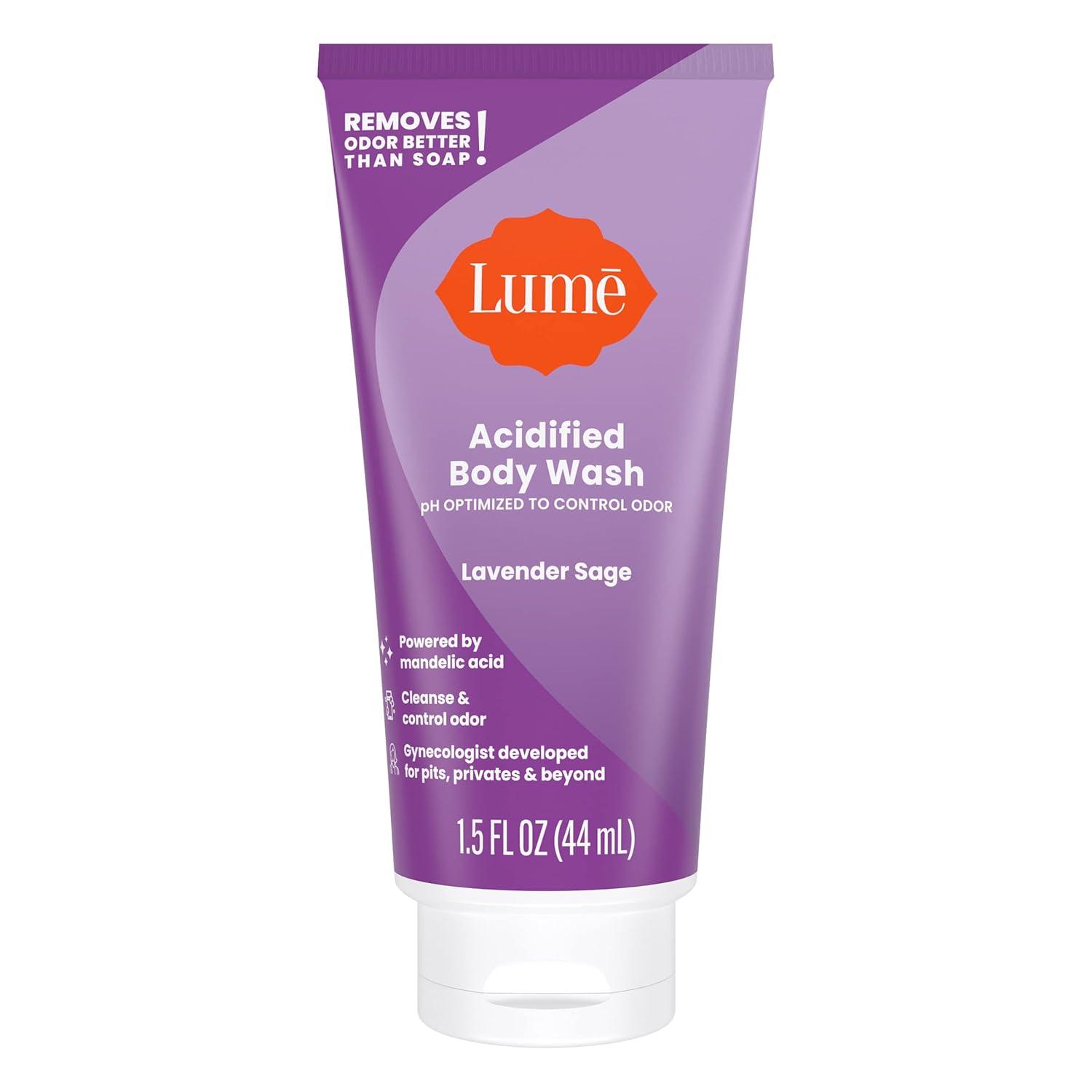 imageLume Acidified Body Wash 24 Hour Odor Control Removes Odor Better than Soap Hydrating Formula Formulated Without SLS or Parabens Safe For Sensitive Skin 85 ounce Soft PowderSampler