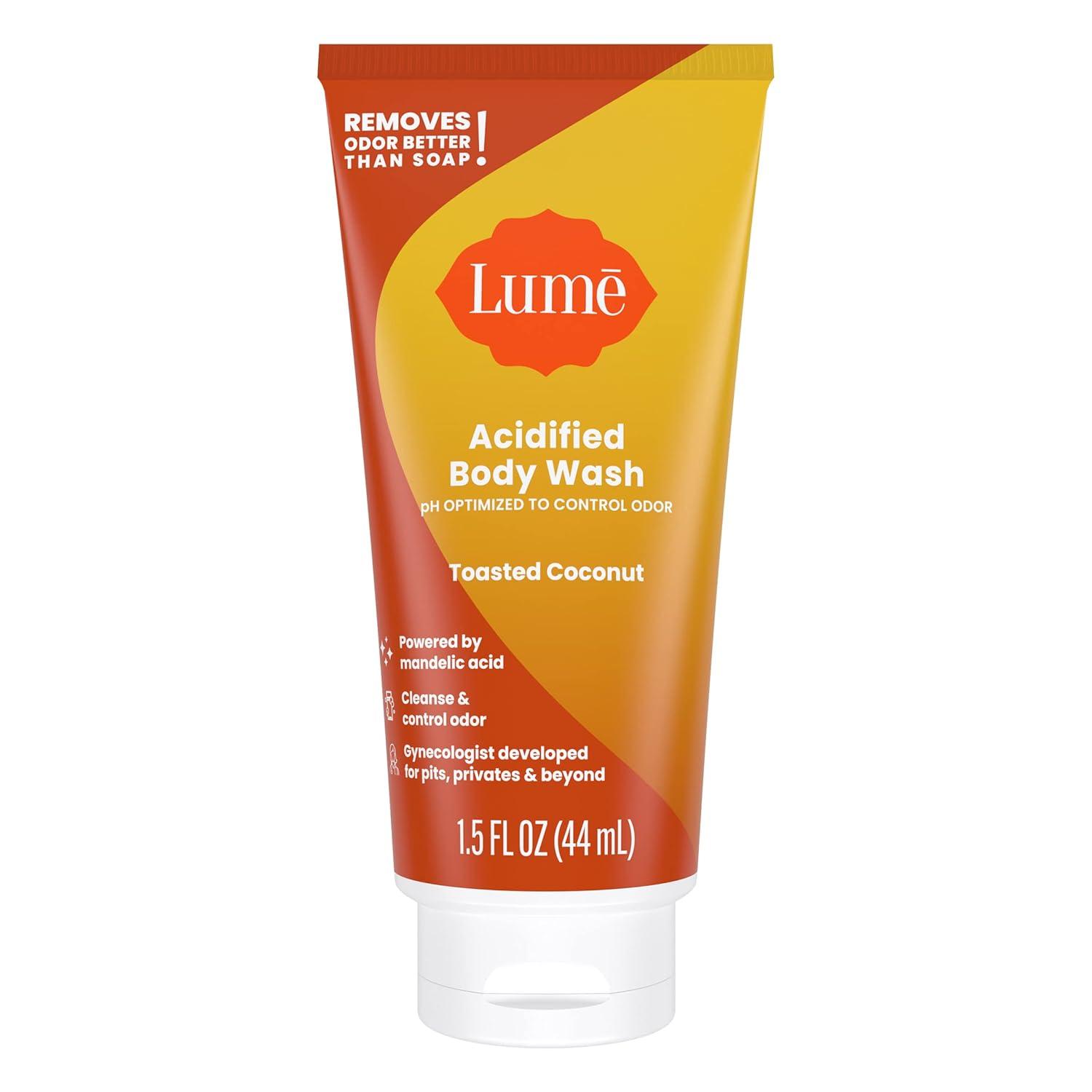 imageLume Acidified Body Wash 24 Hour Odor Control Removes Odor Better than Soap Hydrating Formula Formulated Without SLS or Parabens Safe For Sensitive Skin 85 ounce Soft PowderSampler