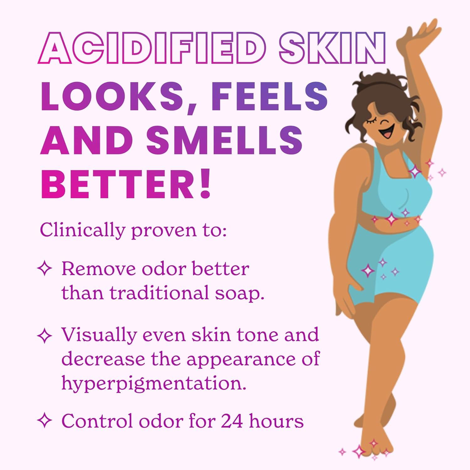 imageLume Acidified Body Wash 24 Hour Odor Control Removes Odor Better than Soap Hydrating Formula Formulated Without SLS or Parabens Safe For Sensitive Skin 85 ounce Soft PowderPeony Rose