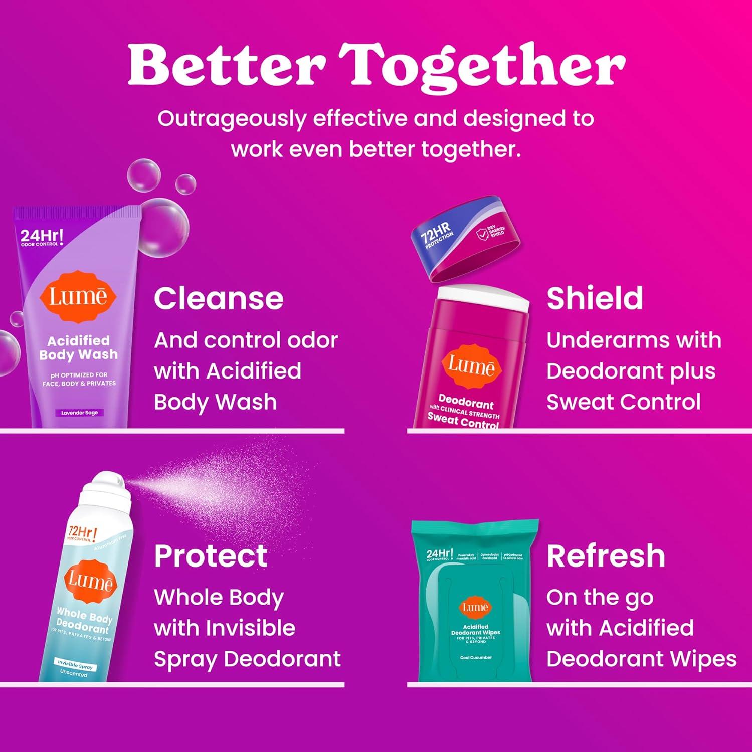 imageLume Deodorant Plus Sweat Control Smooth Solid Stick Maximum Strength Antiperspirant 72 Hour Odor And Sweat Control Baking Soda Free Skin Loving 26 ounce Fresh Spring Pack of 2Vanilla Bliss