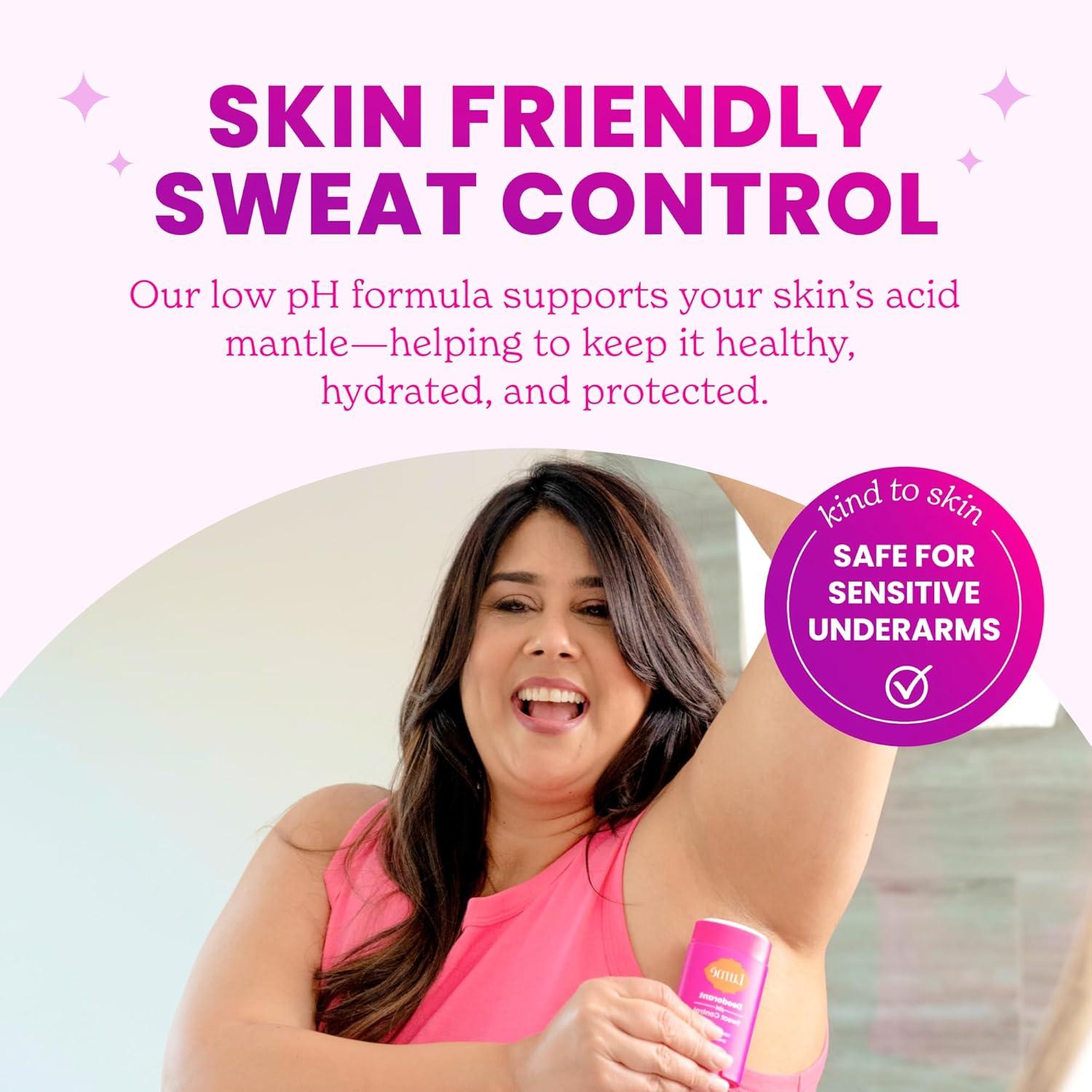 imageLume Deodorant Plus Sweat Control Smooth Solid Stick Maximum Strength Antiperspirant 72 Hour Odor And Sweat Control Baking Soda Free Skin Loving 26 ounce Fresh Spring Pack of 2Lavender Sage