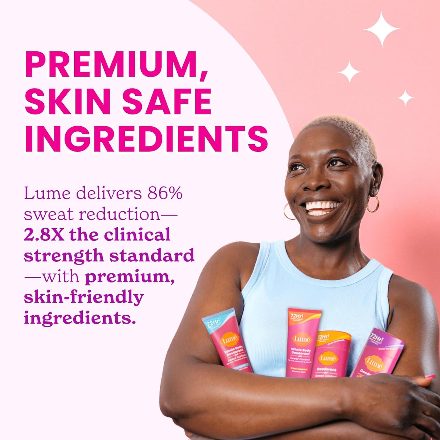 imageLume Deodorant Plus Sweat Control Smooth Solid Stick Maximum Strength Antiperspirant 72 Hour Odor And Sweat Control Baking Soda Free Skin Loving 26 ounce Fresh Spring Pack of 2Lavender Sage