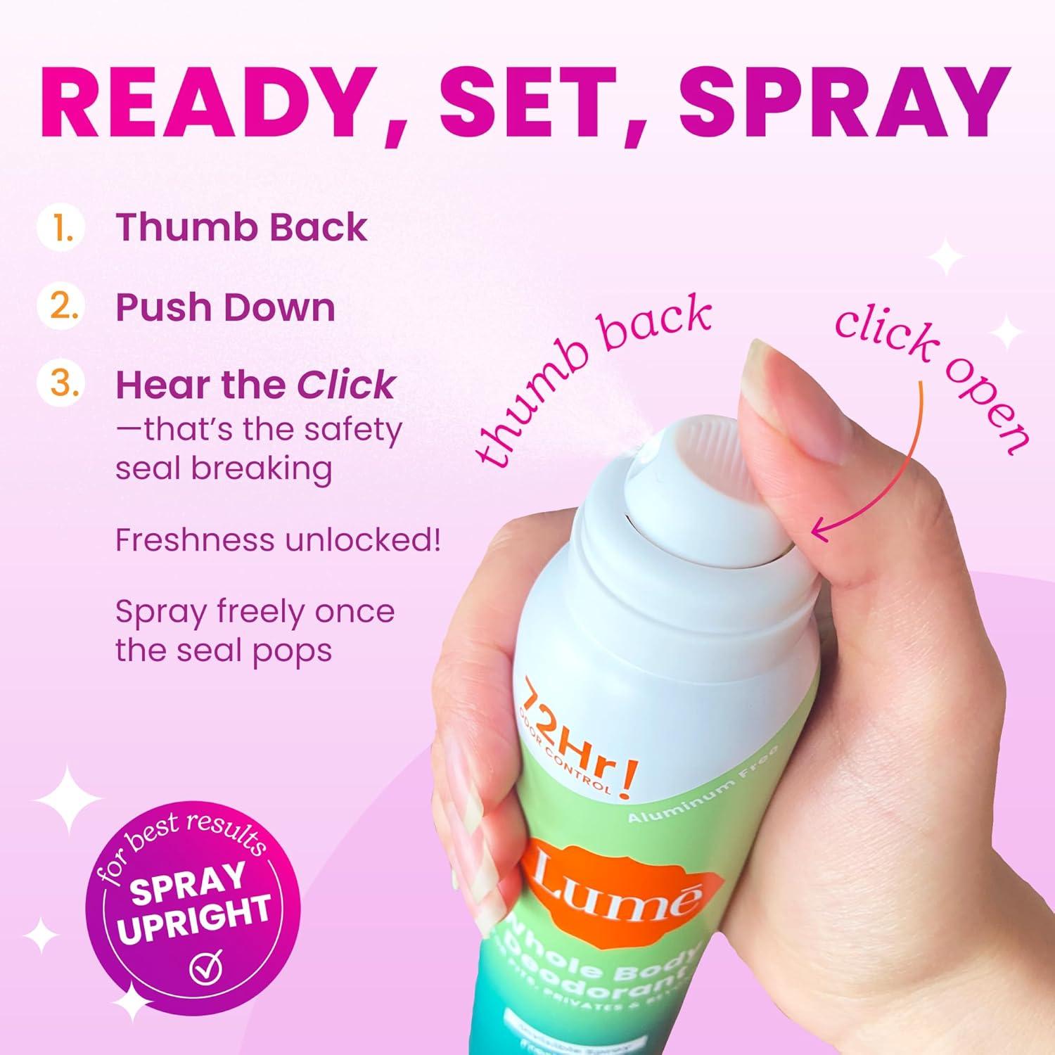 imageLume Invisible Spray Deodorant For Women Whole Body Deodorant Spray 72 Hr Odor Control Ozone Friendly Natural Propellant Baking Soda amp Aluminum Free Skin Loving Full Body Toasted CoconutClean Tangerine