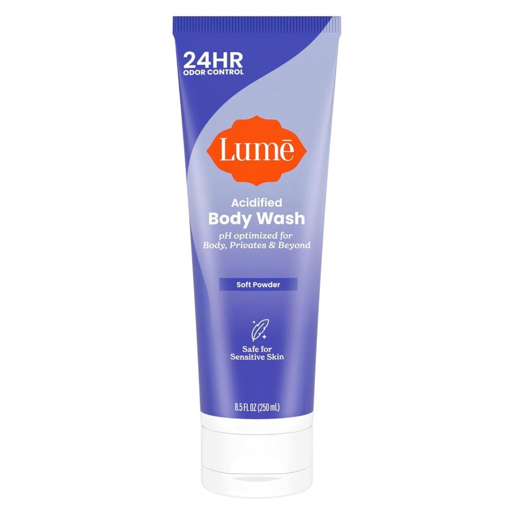 imageLume Acidified Body Wash 24 Hour Odor Control Removes Odor Better than Soap Hydrating Formula Formulated Without SLS or Parabens Safe For Sensitive Skin 85 ounce Soft PowderSoft Powder