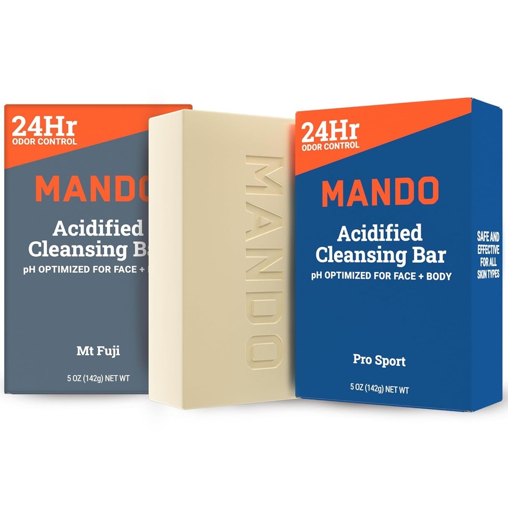 image:imageMando Acidified Cleansing Bar  24Hour Odor Control  Removes Odor Better than Soap  Moisturizing Formula  SLS Free Paraben Free  Safe For Sensitive Skin  Pro SportPro Sport  Mt Fuji