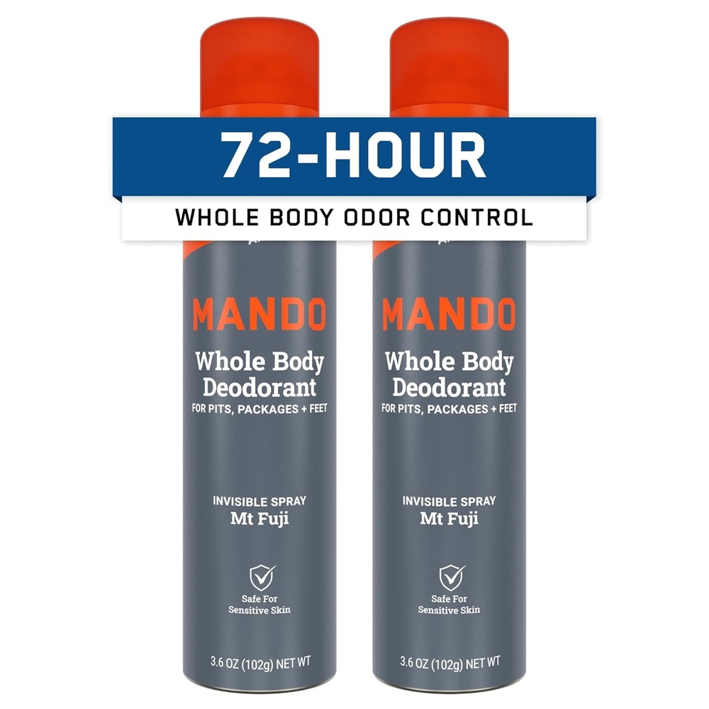 image:imageMando Whole Body Deodorant For Men  Invisible Spray Deodorant  72 Hour Odor Control  Low Irritation Formula  Aluminum Free Benzene Free  36 ounce Can  Pro SportMt Fuji
