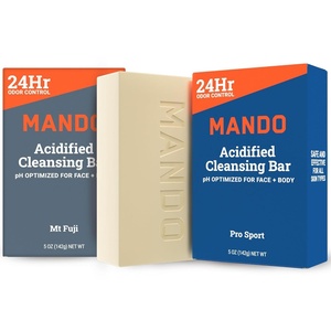 Mando Acidified Cleansing Bar – 24-Hour Odor Control – Removes Odor Better than Soap – Moisturizing Formula – SLS Free, Paraben Free – Safe For Sensitive Skin – Pro Sport(Pro Sport & Mt Fuji)