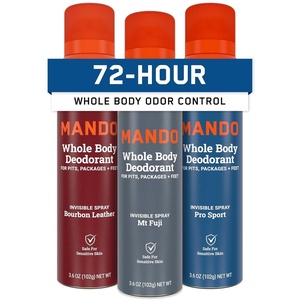 Mando Whole Body Deodorant For Men – Invisible Spray Deodorant – 72 Hour Odor Control – Low Irritation Formula – Aluminum Free, Benzene Free – 3.6 ounce Can – Pro Sport(Pro Sport  Mt Fuji & Bourbon Leather)