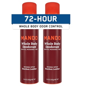 Mando Whole Body Deodorant For Men – Invisible Spray Deodorant – 72 Hour Odor Control – Low Irritation Formula – Aluminum Free, Benzene Free – 3.6 ounce Can – Pro Sport(Bourbon Leather)