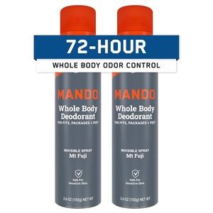 Mando Whole Body Deodorant For Men – Invisible Spray Deodorant – 72 Hour Odor Control – Low Irritation Formula – Aluminum Free, Benzene Free – 3.6 ounce Can – Pro Sport(Mt Fuji)