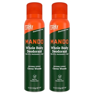 Mando Whole Body Deodorant For Men – Invisible Spray Deodorant – 72 Hour Odor Control – Low Irritation Formula – Aluminum Free, Benzene Free – 3.6 ounce Can – Pro Sport(Clover Woods)