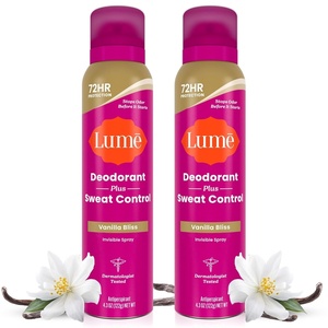 Lume Deodorant Plus Sweat Control – Invisible Spray – Extra Strength Antiperspirant For Underarms – 72 Hour Odor And Sweat Control – Phthalate and Paraben Free Formula – 2 Pack (Vanilla Bliss)(Vanilla)