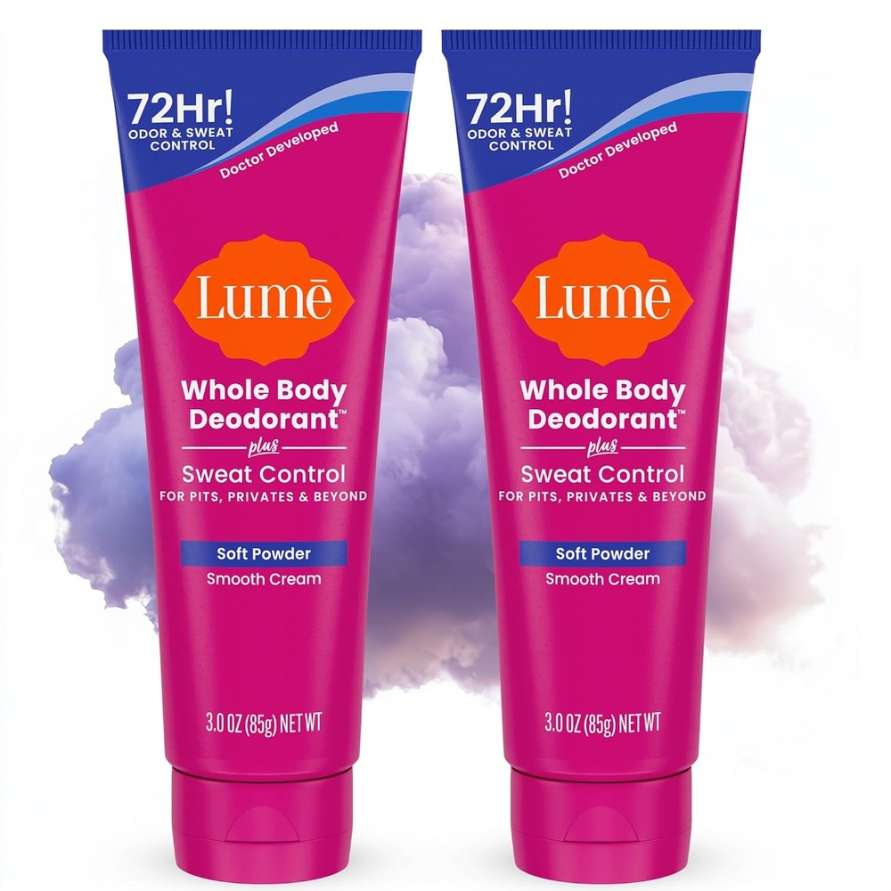 image:imageLume Whole Body Deodorant Plus Sweat Control  Smooth Cream Tube  72 Hour Odor And Sweat Control  Baking Soda Free Skin Loving  30 ounce Lavender SageSoft Powder