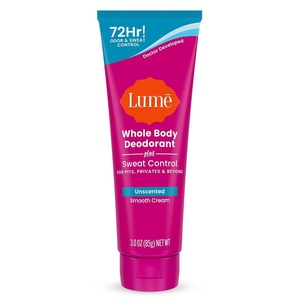 Lume Whole Body Deodorant Plus Sweat Control – Smooth Cream Tube – 72 Hour Odor And Sweat Control – Baking Soda Free, Skin Loving – 3.0 ounce (Lavender Sage)(Unscented)